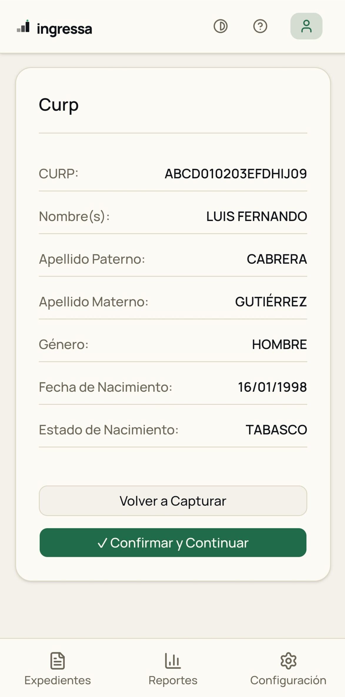 Extracción automática de datos en Ingressa